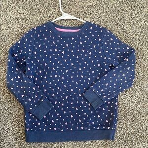 Cat & Jack Blue Sweatshirt with Pink Heart Pattern
